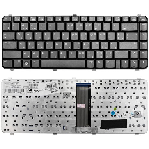 Клавиатура для ноутбука HP Compaq 510 520 530 Series Плоский Enter Черная без рамки PN 6037B0038325 1088₽