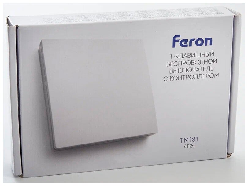 Выключатель беспроводной FERON TM181 41126 230V 500W одноклавишный с радиочастотным контроллером белый