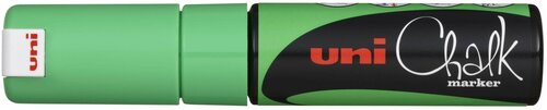 Маркер для окон и стеклянных поверхностей Uni Chalk PWE-8K, 8мм, флуор-зеленый (комплект 3 штуки)