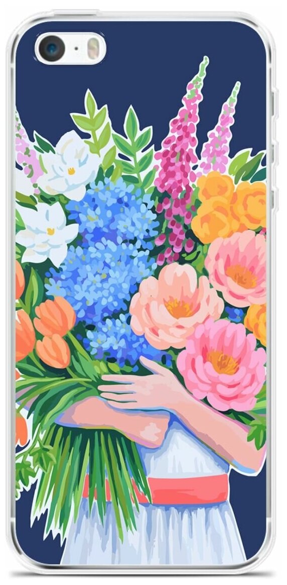 Силиконовый чехол на Apple iPhone 5/5s/SE Букет цветов / для Эпл Айфон 5/5C/CE