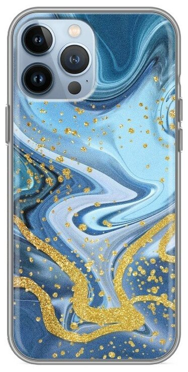 Дизайнерский силиконовый чехол для Айфон 13 Про Макс / Iphone 13 Pro Max Мрамор