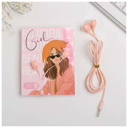 Наушники вакуумные на открытке Girl 11 х 208 см 29700₽