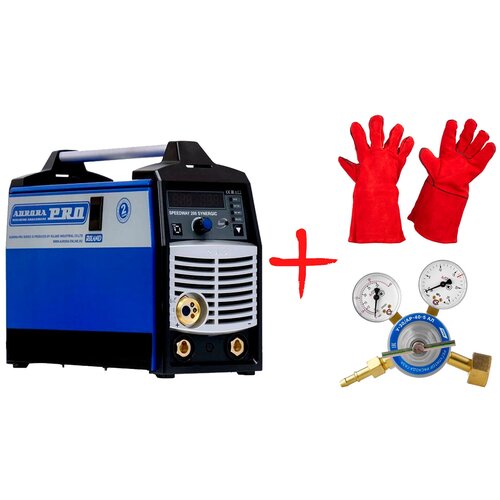 Сварочный аппарат инверторного типа Aurora SPEEDWAY 200 Synergic Регулятор расхода газа и Краги 3370000₽