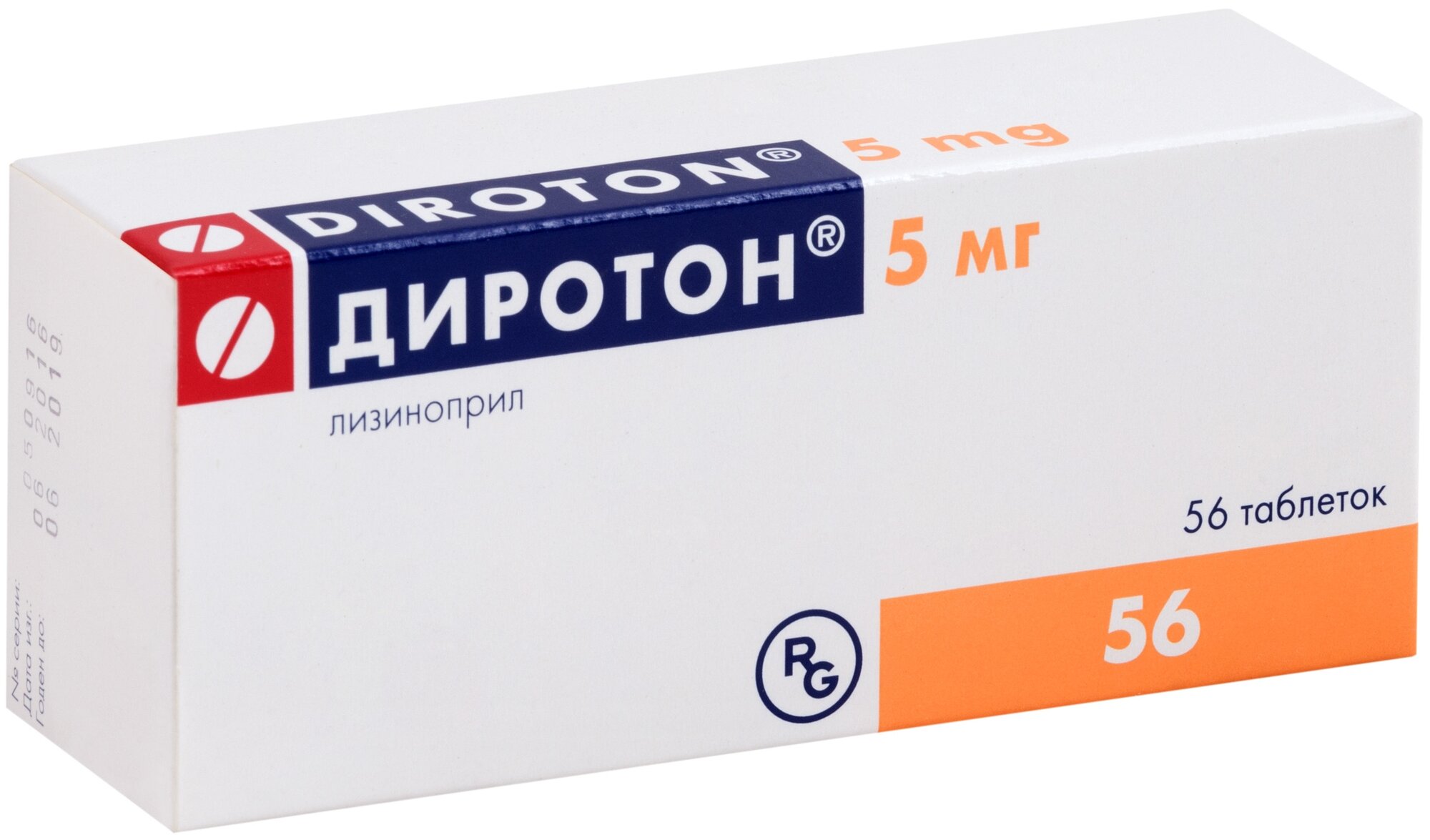 Диротон таб., 5 мг, 56 шт.