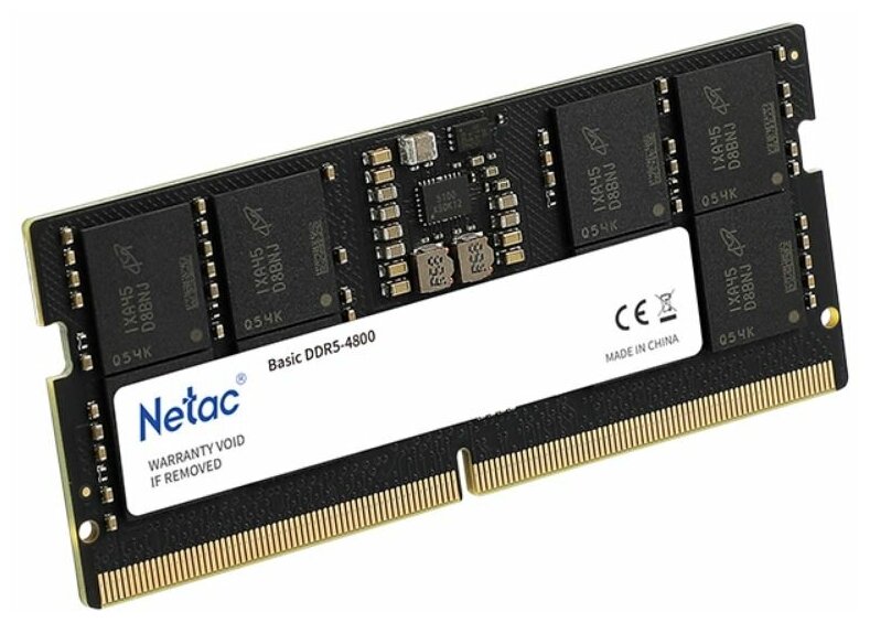 Модуль памяти 16GB Netac Basic NTBSD5N48SP-16, SO-DIMM, DDR5, 4800MHz CL40 1.1V