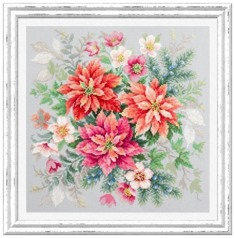 Набор для вышивания чудесная игла арт.140-003 Магия цветов. Пуансеттия 30x30 см