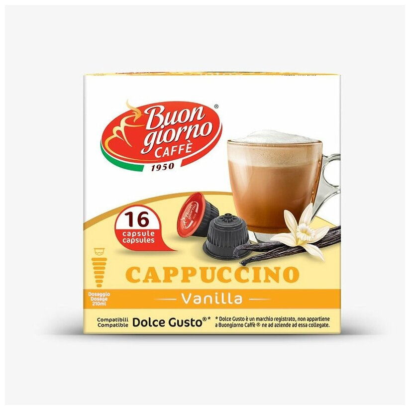 Кофе в капсулах от Итальянского бренда "Buongiorno" DolceGusto Vaniglia(16капсул) - фотография № 2
