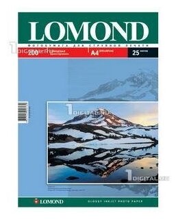 Фотобумага Lomond A4, 200 г/м2 (25 листов) глянцевая односторонняя (0102046)