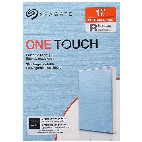 Внешний жёсткий диск HDD Seagate 1TB One Touch STKB1000402 (голубой)