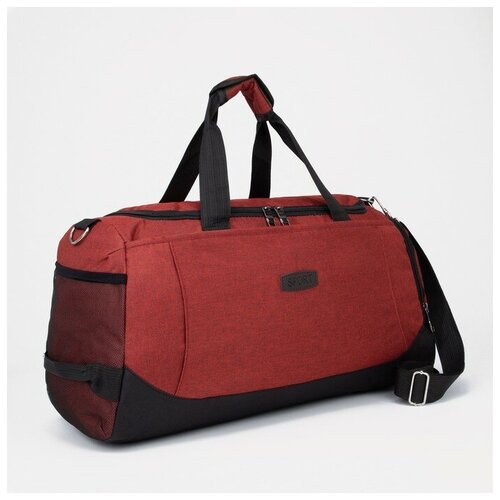 фото Сумка спортивная на молнии, 3 наружных кармана, цвет бордовый mikimarket
