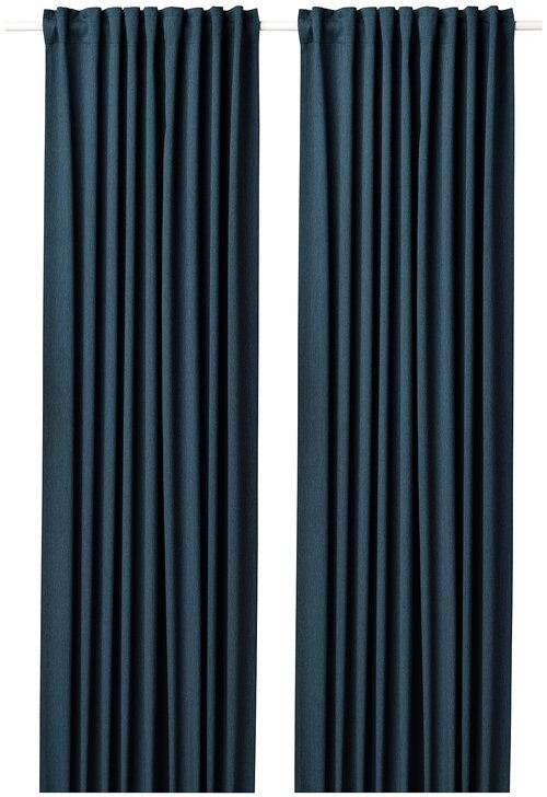 Портьеры ИКЕА БЛОХУВА на ленте, 145х300 см, 2 шт., темно-синий