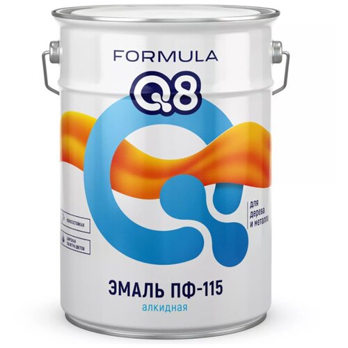 Эмаль ПФ-115 алкидная Formula Q8, глянцевая, 20 кг, белая эмаль пф 115 алкидная formula q8 глянцевая 1 9 кг вишневая