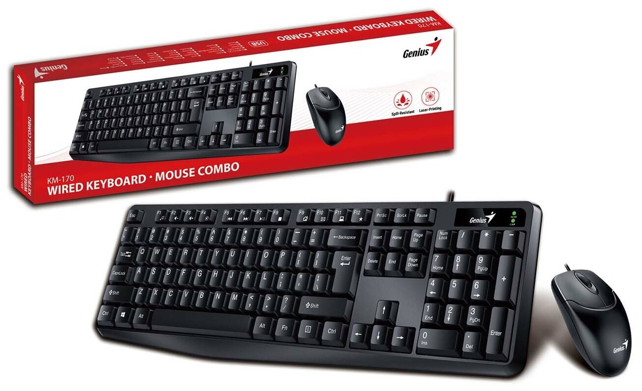 Клавиатура и мышь Genius Smart КМ-170 черный (31330006403)