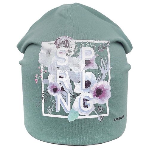 фото Шапка бини андерсен, размер 50-52, бирюзовый