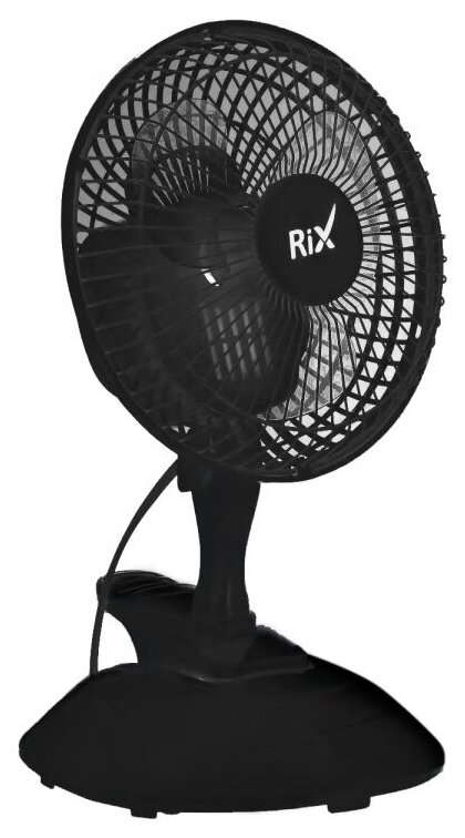 Вентилятор бытовой настольный Rix RDF-1500WB Black, прищепка и основание, цвет черный, 15Вт