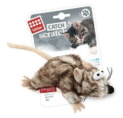 Игрушка для кошек Catch & Scratch мышка С кошачьей мятой 8 СМ - фотография № 7