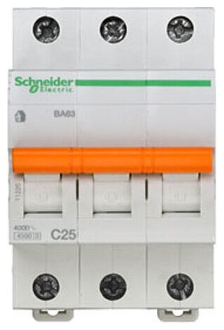 Выключатель автоматический Schneider ВА63 3 П 25А С 4,5 кА - фотография № 3