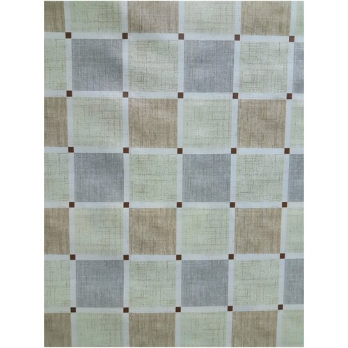 Клеенка столовая на тканной основе Victory Double Lux,отрез от рулона 1.37*1.5,рисунок клетка