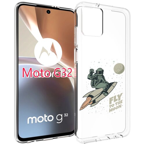 Чехол MyPads Полет-на-Луну для Motorola Moto G32 задняя-панель-накладка-бампер