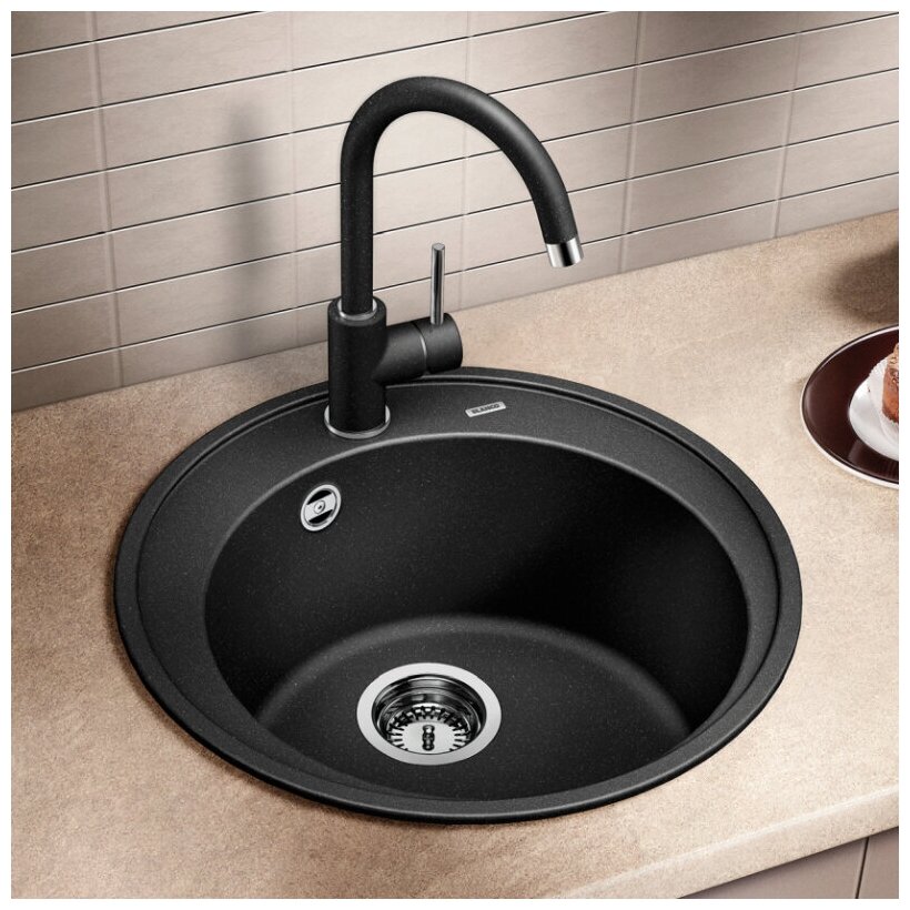 Мойка на кухню черная 50 см - фото