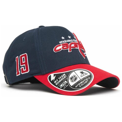 фото Бейсболка мужская nhl washington capitals № 19 atributika & club, кепка нхл вашингтон кэпиталз из хлопка синяя атрибутика и клуб