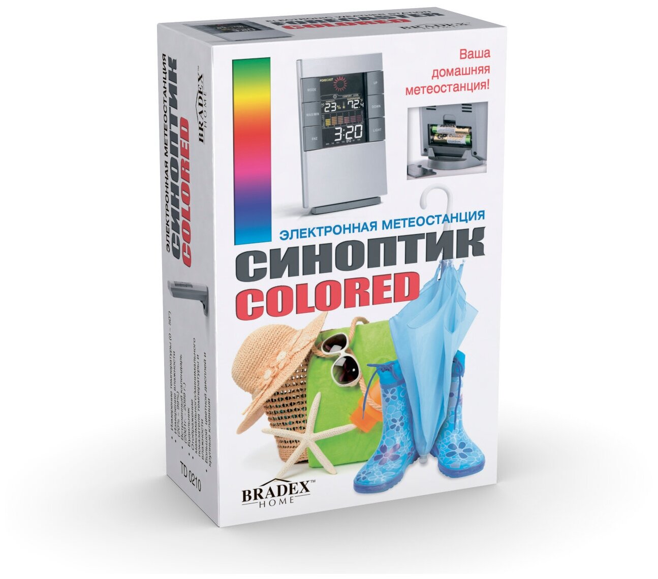 Метеостанция электронная «СИНОПТИК COLORED» TD 0210 BRADEX - фото №7