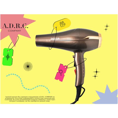Профессиональный фен для волос ADRC CompanyPro для волос Фен ADRC Company Proуходподача холодного воздуха3 насадкинаборбронза 8600 417800₽