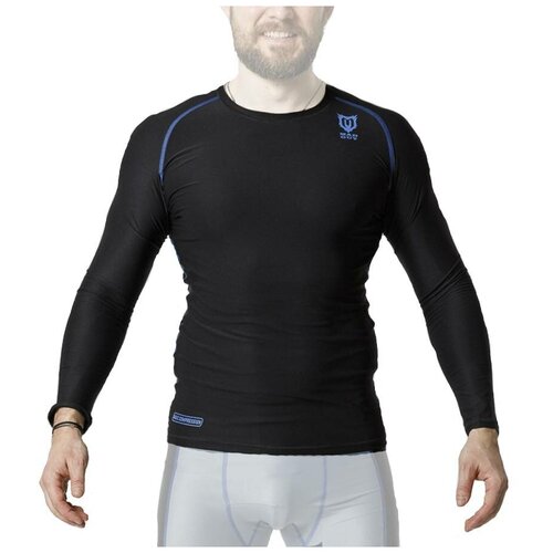 Термобелье лонгслив MAD GUY Pro Compression, полиэстер, компрессионный эффект, быстросохнущее, воздухопроницаемое, трикотаж, дополнительная вентиляция, размер 110, черный