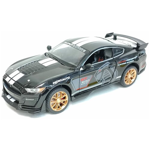 ford mustang shelby gt500 металлическая инерционная машинка масштаб 1 24 Машинка Ford Mustang Shelby 1:24 металлическая, свет, звук