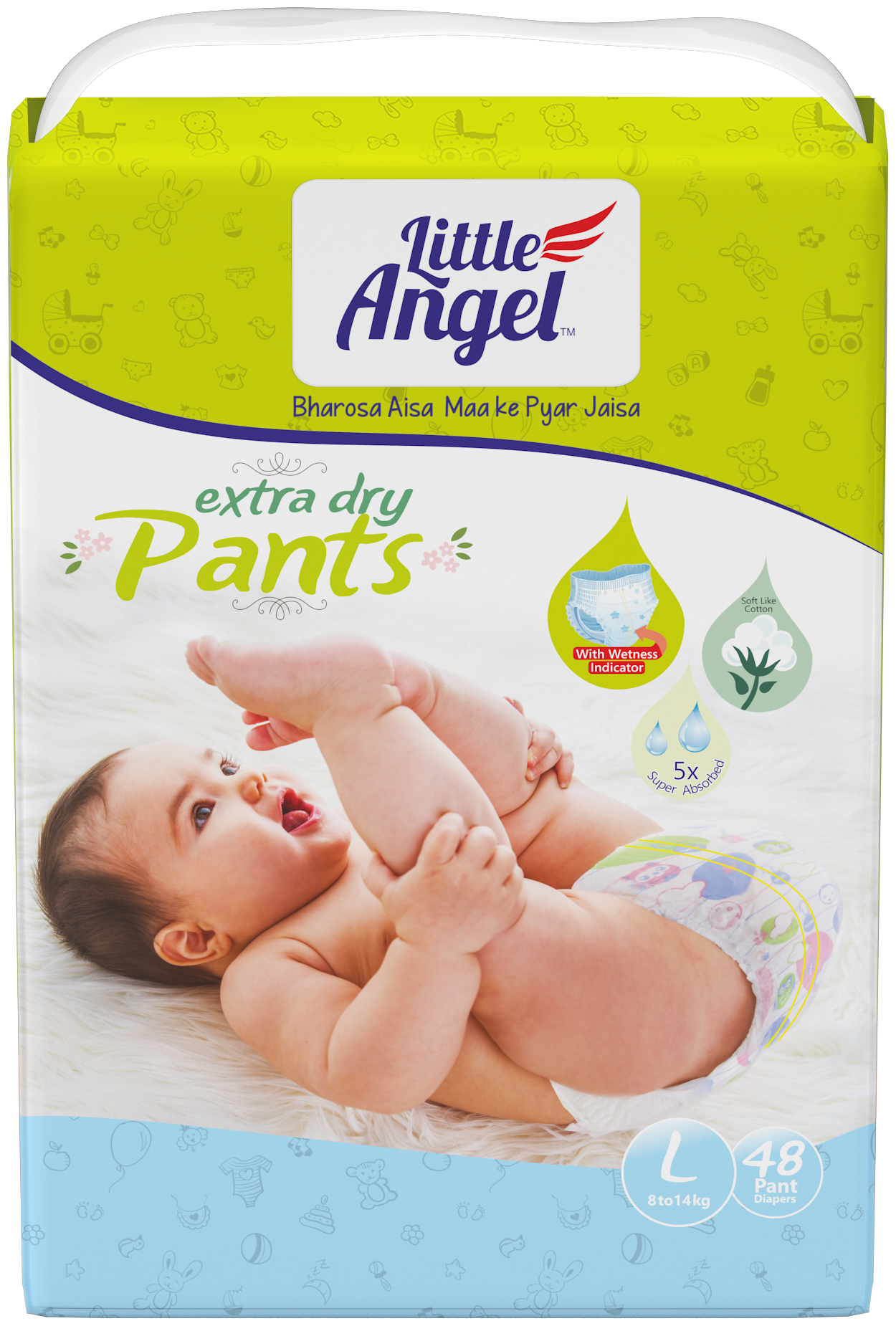 Подгузники-трусики детские Little Angel Extra Dry, 4/L (8-13 кг), 48 шт