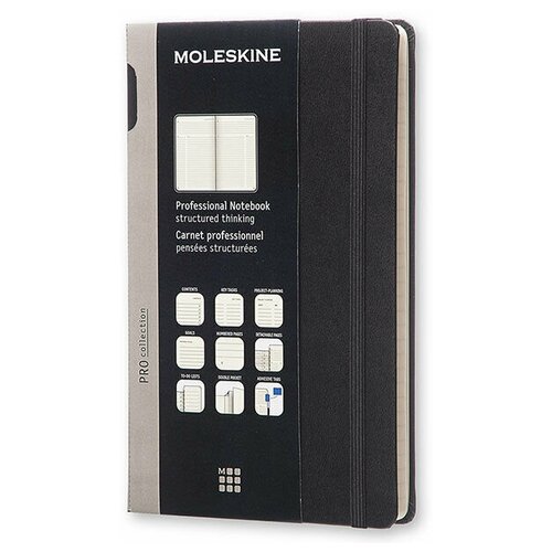 Блокнот Moleskine Professional, 240стр, в линейку, твердая обложка, черный [propfntb3hbk]