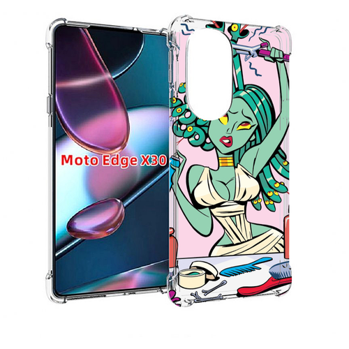 Чехол MyPads медуза расчесывается женский для Motorola Moto Edge X30 задняя-панель-накладка-бампер