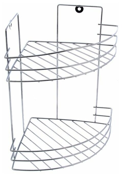 фото Полка угловая 2-х ярусная, 20×20×29 см, цвет хром