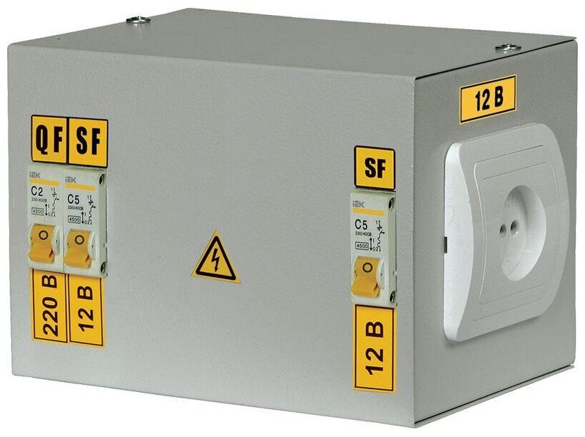 Ящик с понижающим трансформатором ЯТП 0.25 220/36В (3 авт. выкл.) IEK MTT13-036-0250 (1 шт.)