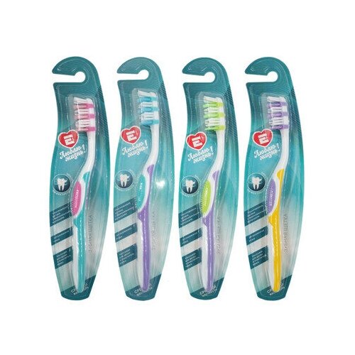 Зубная щетка масажная Европа средней жесткости фиолетовая