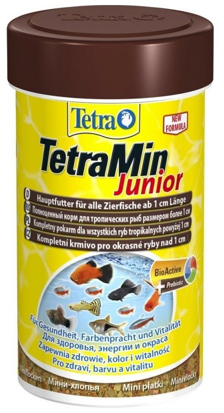 Корм для аквариумных рыб Tetra TetraMin Junior 100 мл (хлопья мини хлопья) - фотография № 18