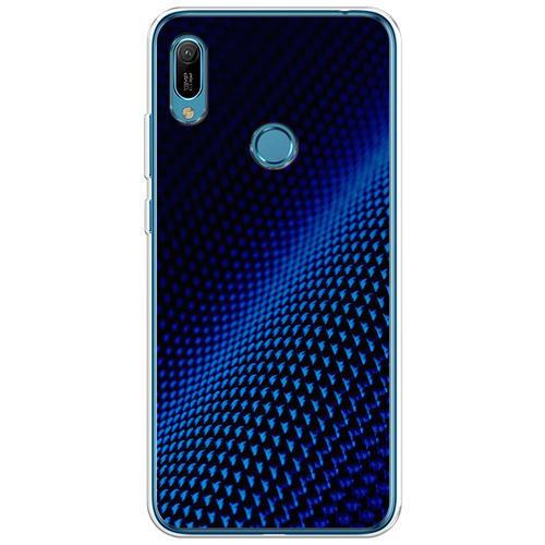 Силиконовый чехол на Huawei Y6 (2019)/Y6s/Honor 8A/8A Pro / Хуавей Y6 (2019)/Y6s/Хонор 8A/8A Pro Синий карбон силиконовый чехол новогодняя гирлянда на honor 8a 8a pro prime хонор 8а 8а про прайм