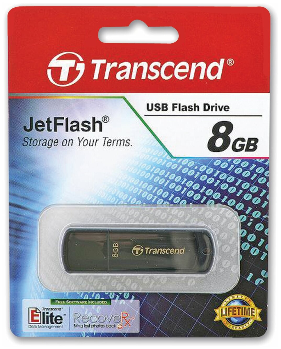 Накопитель USB 2.0 8Гб Transcend TS8GJF350, черный