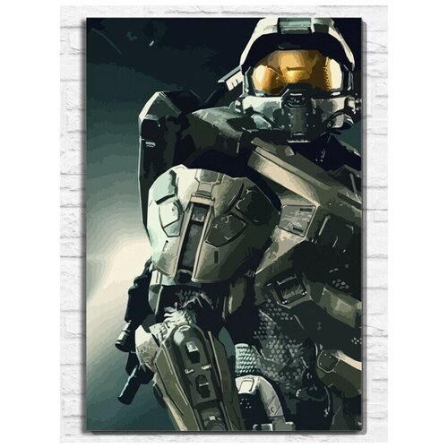 Картина по номерам на холсте игра Halo The Master Chief Collection (PS, Xbox, PC, Switch) - 11061 В 60x40