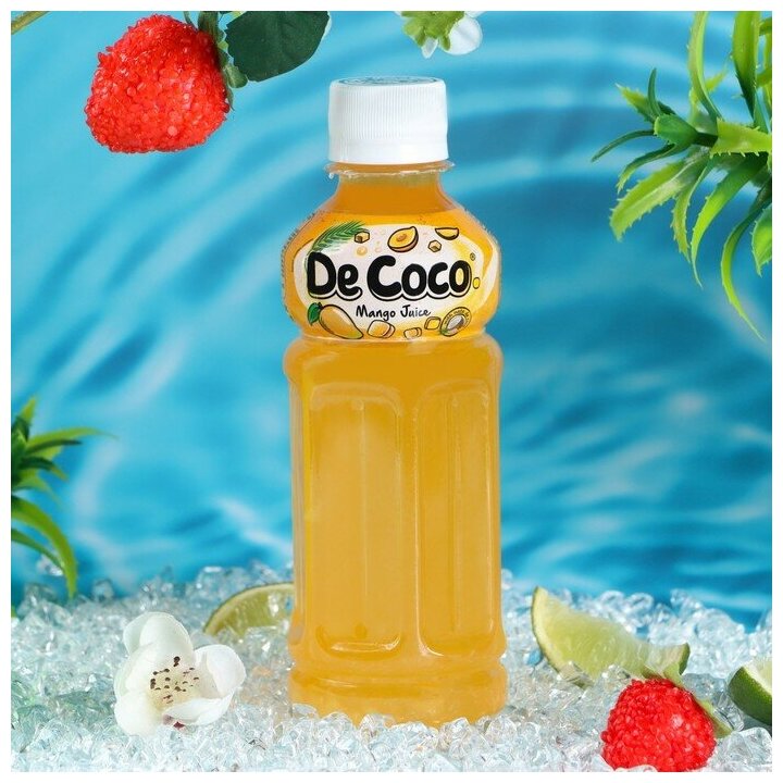 Напиток De CoCo негазированный с кусочками кокосового желе и манго, 280 мл - фотография № 3