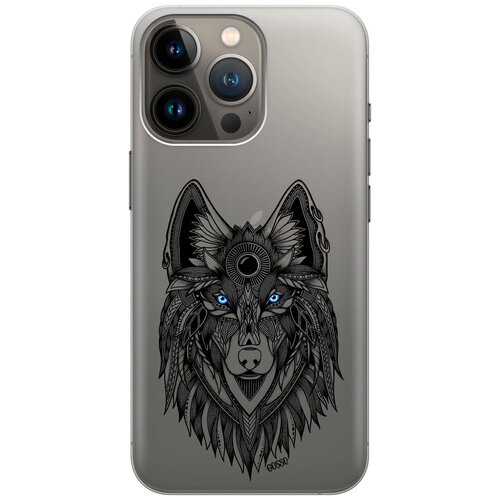 Силиконовый чехол на Apple iPhone 14 Pro Max / Эпл Айфон 14 Про Макс с рисунком Grand Wolf чехол книжка на apple iphone 14 pro эпл айфон 14 про с рисунком grand wolf синий