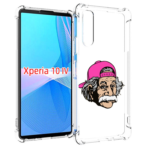 Чехол MyPads энштейн в кепке для Sony Xperia 10 IV (10-4) задняя-панель-накладка-бампер