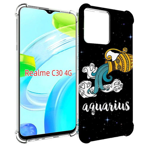 Чехол MyPads знак зодиака водолей 2 для Realme C30 4G / Narzo 50i Prime задняя-панель-накладка-бампер