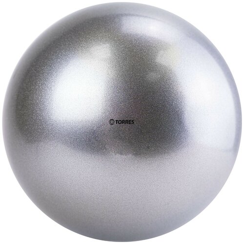 фото Мяч для художественной гимнастики torres диаметр 19 см, пвх, серебристый