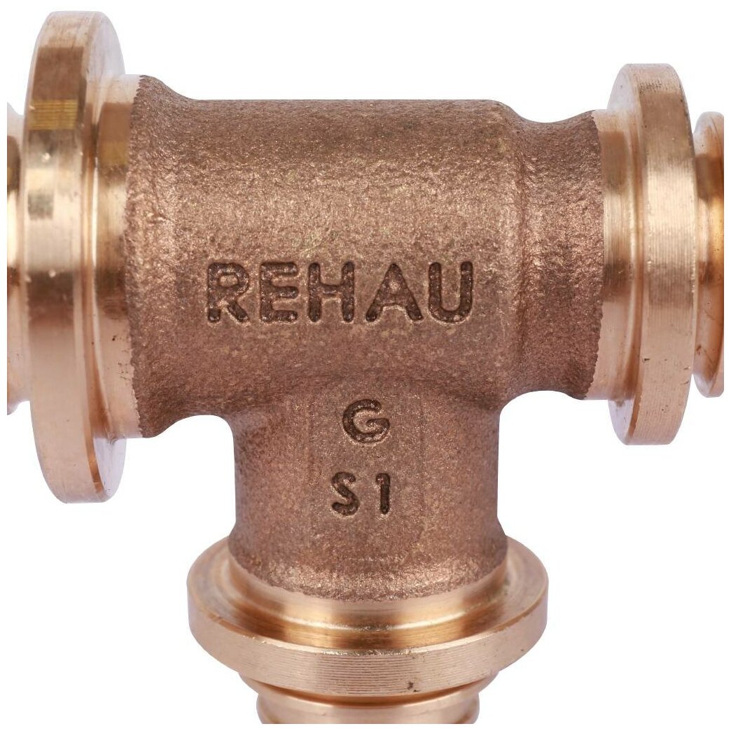 Platinum RX 13777441001 Тройник с уменьшенным боковым и торцевым проходами (2 x 20 мм, 25 мм, бронза) REHAU - фото №2