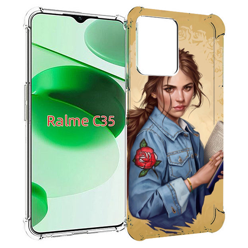 Чехол MyPads девушка-в-бежевом-фоне для Realme C35 / Narzo 50A Prime задняя-панель-накладка-бампер