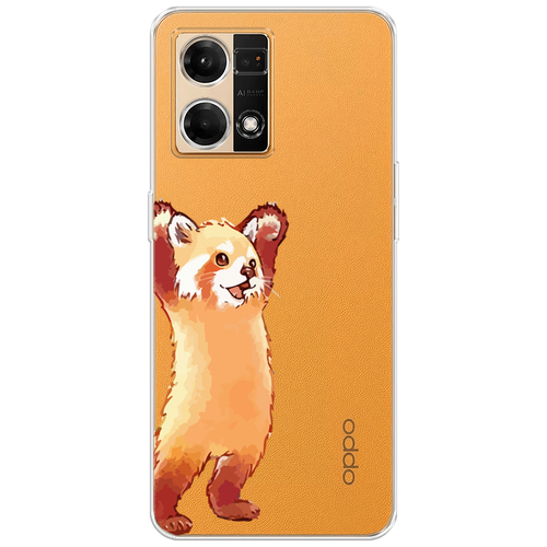 Силиконовый чехол на Oppo Reno 8 4G / Оппо Рено 8 4G Красная панда в полный рост, прозрачный силиконовый чехол на oppo reno 4 4g оппо рено 4 4g красная панда в полный рост прозрачный