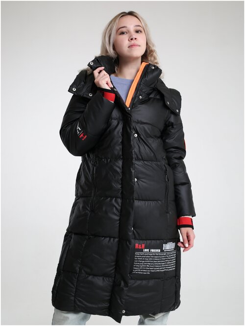 Куртка , женская, демисезон/зима, удлиненная, размер ХL, черный