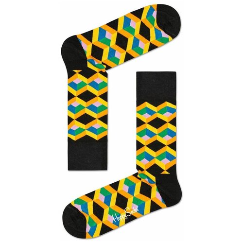 носки happy socks размер 29 черный мультиколор оранжевый синий Носки Happy Socks, размер 29, мультиколор, черный