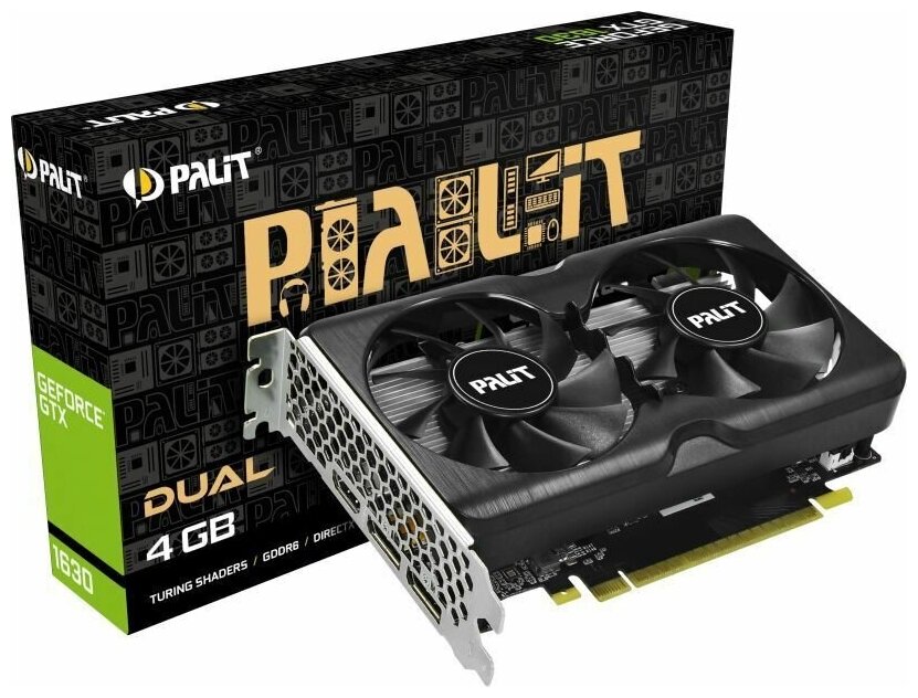 Видеокарта Palit GeForce GTX 1630 Dual (NE6163001BG6-1175D), Retail